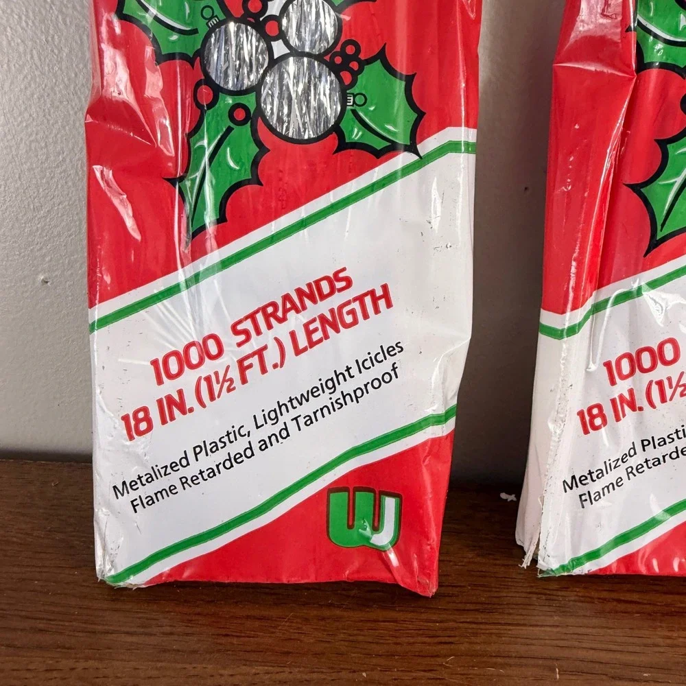 Vintage Union Wadding Christmas Icicles Tinsel 1000 Strands 18